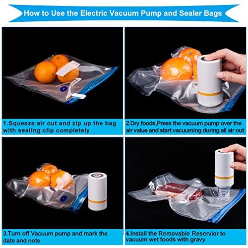 42 PCS Sous Vide Vacuum Sealer Set - 30 Reusable Bags, 5 Clips and Sealing Clips for Anova, Joule Cookers 6