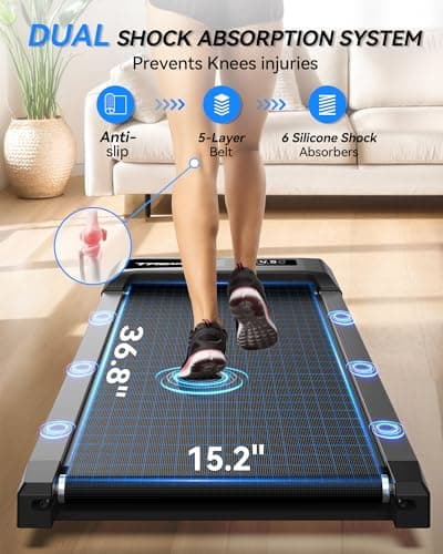 Walking Pad with 10% Incline, Walking Pad Treadmill 265lb Capacity, [Voice Control] Works with KINOMAP WELLFIT APP, 2.5HP Running Pad Small Treadmill for Home Office Apartment 6