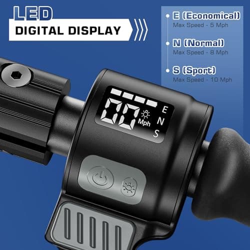 Caroma Electric Scooter for Kids Ages 8-12, 150W Foldable Kids Electric Scooter, Max 7 Miles & 10 Mph, LED Display, Colorful Lights, Adjustable Height, Lightweight Electric Scooter for Kids Teens 5