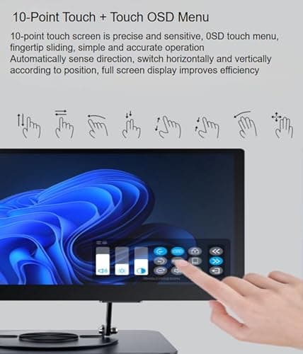 TANXJIA 15.6" Portable Monitor 4K OLED Touchscreen, 100% Adobe RGB 10-Bit Color, USB-C External Display for Laptop, PC, Mac, Phone, Gaming, with Smart Cover & Stand 3