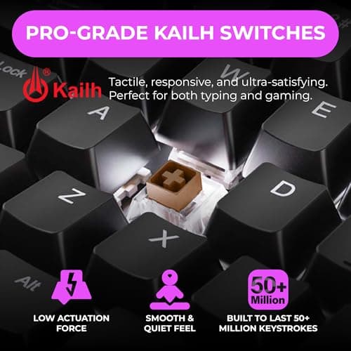 Cloud Nine C989 Ergonomic Mechanical Keyboard for PC - Kailh Linear Red Switches - RGB Light Up LED Backlit with USB - Ergo Split Key Board with Macro 6