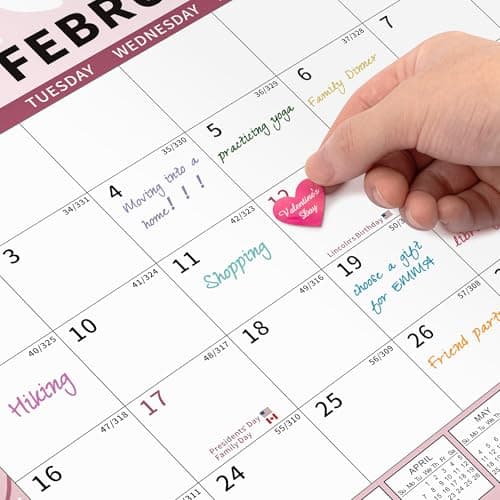 2025 Calendar, 18 Month Wall Calendar 2025-2026 Hanging Spiral Bound Magnetic Fridge Desk Calendars 15" x 12", Jan 2025 - Jun 2026 6