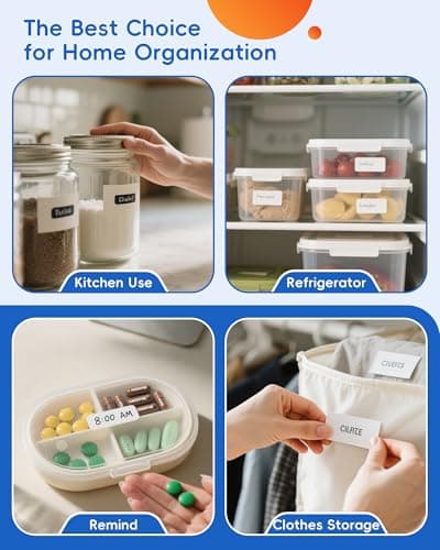 InkWon D110 Label Maker Machine with Tape, Bluetooth Mini Label Maker with Various Templates, Wireless Portable Small Label Printer for Home, Office, School, White 5