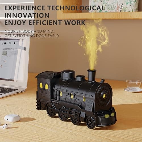 Train Essential Oil Diffuser, 300ml Train Humidifier with Remote Control for Large Room, Aromatherapy Diffuser Cool Mist Humidifier with 7 Light, 2 Mist Mode & Auto Shut-Off for Home Office Bedroom 5