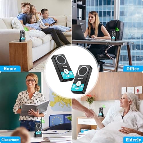 VJANW Intercoms Wireless for Home, 2 Way Audio Hands-Free Long Range Wireless Intercom System, 4 Ringtones 8 Volume Levels, Up to 10 Days Standby Intercom Syetem for House, Office, Classroom, Black 6
