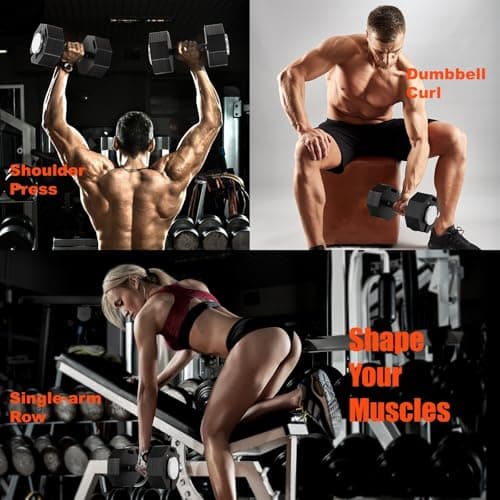 Adjustable Dumbbell Sets 50lb Pairs Durable Steel Build, Free Weights Dumbbells Set with Anti-slip Handle, 5 lbs Increment, For Full Body Home Gym Workout 5