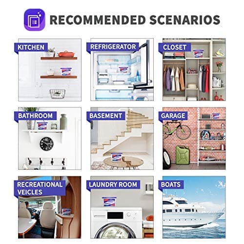 Vacplus Moisture Absorbers 6 Pack, Portable Humidity Absorber Boxes for Your Bathroom, Closet & Car, Dehumidifier with Lavender Fragrance, 10.5 Oz 6