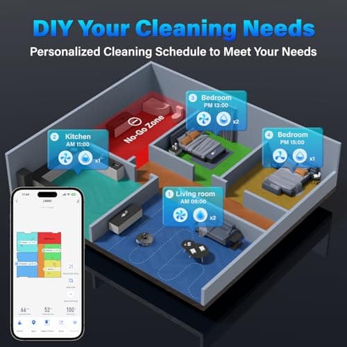 Tikom Robot Vacuum and Mop, L8000 Laser LiDAR Navigation Robotic Vacuum, 3000Pa Suction, 150Mins Max, 45dB, 14 No-Go Zones, 20 Virtual Walls, Self-Charging, Good for Pet Hair, Carpet, Hard Floor 5