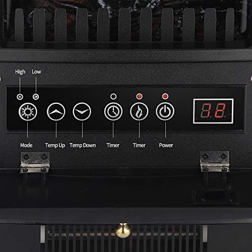 Winado Electric Fireplace, 22" Freestanding Infrared Furnace Heater, with 3 Side Views, Remote Control, LED Display, Overheat Protection for Home and Office, 1000W/1500W, Black 5