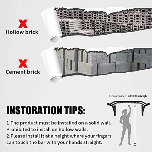 ptlsy Wall Mounted Pull Up Bar with Multi Grip for Pull-up Chin-up Multifunctional Heavy Duty Chin Up Bar Ideal for Home Gym Fitness and Workouts Cross-Training Full Body Strength Training 7