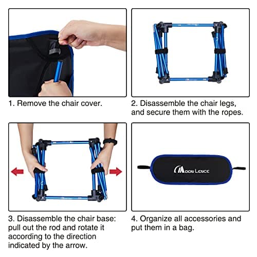 MOON LENCE Portable Camping Chair Plus, Larger & Roomier, Compact and Lightweight Still, Folding Chair for Backpacking & Hiking, 330Lbs Capacity (Blue) 7