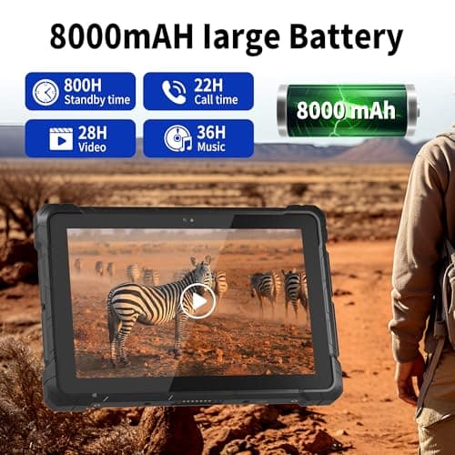 HIGOLE PC Rugged Windows Tablet N4120, 10.1 Inch Win 11 Pro 8GB RAM/128 GB ROM Rugged Tablet Fingerprint 4G LTE GPS 8000mAh/7.6V Battery,WiFi 5 BT5.0 for Enterprise Mobile Field Work 6