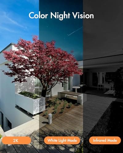 Dzees Solar Powered Security Cameras Wireless Outdoor WiFi, 2K Color Night Vision Outdoor Camera, Wireless Home Security Cameras System with Solar Panel, Spotlight/Alarm, AI Detection, 2-Way Talk 5