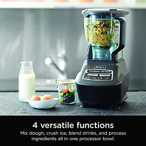 Ninja Kitchen System | All-in-One Food Processor & Blender for Smoothies | Includes Pitcher, Travel Cup, & 8-Cup Bowl | Makes Salsa, Dough, Shakes, & Frozen Drinks | 120 Volts | Black | BL770AMZ 8