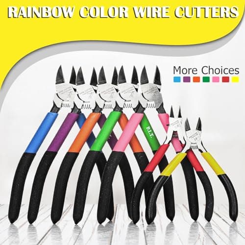 P.I.T. Wire Cutters, 4.5 Inch Ultra Sharp Flush Side Cutters Heavy Duty Flush Cut Pliers for Electronics, Jewelry Making, Crafting, Plastic Gunpla Model Building, Precision Cutting Needs,Yellow 6