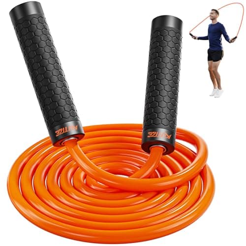 KUTIZE Jump Rope, Weighted Jump Rope for Men Women, Adjustable 1lb Heavy Skipping Ropes, Suitable for Boxing, Cardio, Home Fitness, Training Muscle, Home Gym Workout Equipment for Full Body Exercise