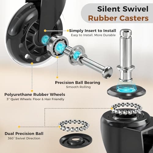 Office Drafting Chair with Footrest, Tall Height Adjustable Stool with Back Support, Heavy Duty Rolling Stool Chair with Wheels for Office Home Kitchen Bar Shop Guitar Studio Medical Vanity(Brown) 7