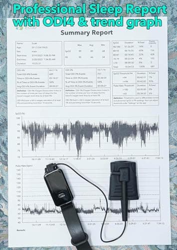 SleepO2 Wrist Recording Pulse Oximeter by EMAY | Continuous Pulse Oximeter to Record Blood Oxygen Saturation and Pulse Rate Overnight | Export Sleep Report & Raw Data 6