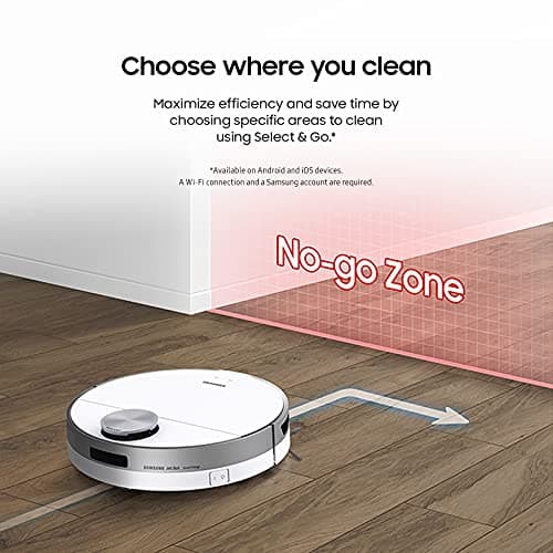 Samsung Jet Bot Robot Vacuum with Intelligent Power Control, Precise Navigation, Multi Surface Cleaner for Hardwood Floors, Carpets, and Area Rugs, Anti-Hair Wrap Brush, White (Renewed) 5