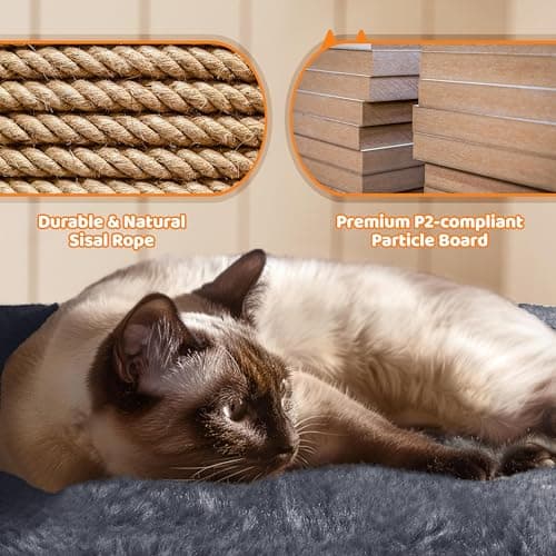 Yaheetech | 68.5in Cat Tree | for Large Cats | Multi-Level Cat Tower with 3 Wide Perches, Large Condo | Stable Pet Play House w/Sisal-Covered Scratching Posts & Board | Dark Gray 8