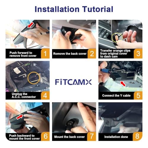 Fitcamx 4K Dash Cam Suitable for Toyota Camry 2025-2026 LE SE XLE XSE Nightshade (HD2-06090), OEM Factory Look, UHD 2160P Video, Built-in WiFi & APP, Loop Recording, G-Sensor, Plug & Play, 64GB Card 5