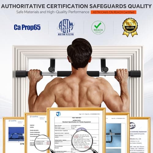 ALLY PEAKS Pull Up Bar Thickened Steel Pipe Super Heavy Duty Steel Frame Upper Workout Bar| Multi-Grip Strength for Doorway | Indoor Chin-Up Bar Fitness Trainer for Home Gym Max Limit 440 lbs 5