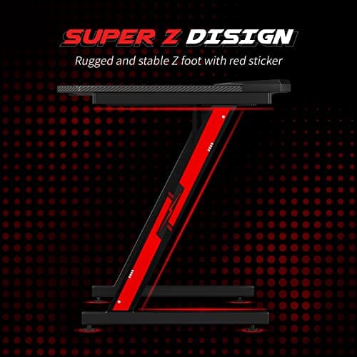 Homall Gaming Desk Computer Desk with Carbon Fiber Surface, Gaming Table Z Shaped PC Home Office with Cup Holder&Headphone Hook(63 in, Black) 6