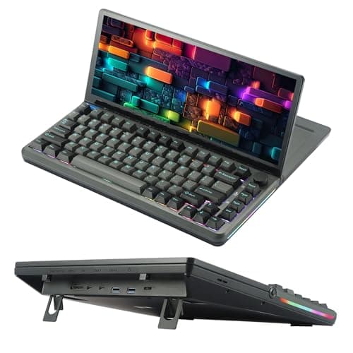 JoyReal Portable Touch Screen Monitor 13'' Laptop Screen Extender with Silent Mechanical Gaming Keyboard M.2 SSD TF SD Card Reader