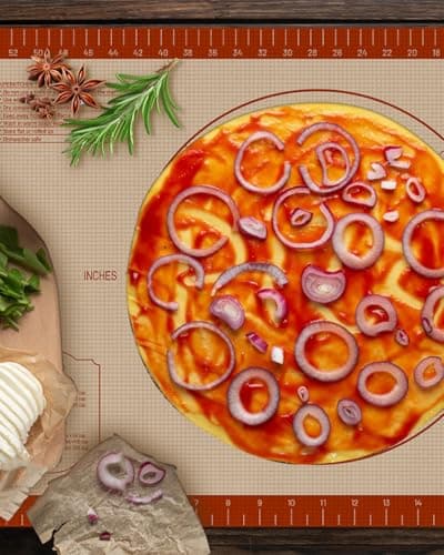 Silicone Baking Mat, 24" x 16" Baking Mat, Pastry Rolling Sourdough Baking Mat Supplies for Making Pizza, Pie, Cookies, Bread 6