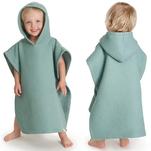 ZICOTO Soft Hooded Beach Towel for Kids - Cute Towel for Babies and Toddler Made of Waffle Cotton - Perfect Lightweight and Absorbent for Bath, Beach, Pool 7
