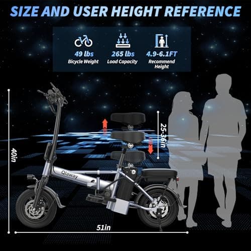 Qlaway Electric Bike for Adults, 500W Folding Ebike 14" Adult Electric Bicycles, 48V 10.4Ah Removable Battery, 28 Miles 22 MPH City Commuter Bicycle, Mini E Bikes for Adults and Teens 8