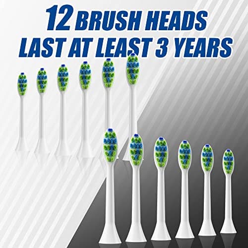 7AM2M Rechargeable Sonic Electric Toothbrush 2 Pack, Soft Toothbrushes for Adults and Kids with 12 Brush Heads, IPX7 One Charge Use for 90 Days, 5 Modes with 2 Minutes Build in Smart Timer 4