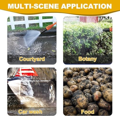 EVEAGE Q7 Cordless Power Pressure Washer, MAX 1000PSI, 2.5GPM Adjustment Portable Power Cleaner, Rechargeable Battery Powered Handheld High-Pressure Washer Gun for Car, Home/Floor Cleaning 7