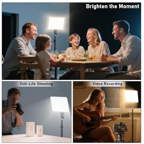 30W Upgraded Photography Lighting Kit, Anautin 1-Pack LED Video Lighting for Video Recording, 3700Lux Studio Lights with Tripod Stand for Photography, Streaming, Gaming, Podcast, Filming, Vlogging 8
