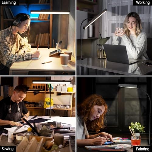 Aisutha LED Desk Lamp for Office Home, Eye-Caring Task Lamp with 10-Level Dimmable Brightness & 3 Color, 30 Lighting Modes, Table Lamp for Work,Reading,Craft (Black) 7