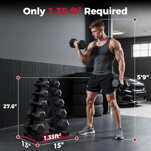 AKYEN A-Frame Dumbbell Rack Stand Only, Weight Rack for Dumbbells Compact Home Gym Space Saver, 480LBS Weight Capacity 7