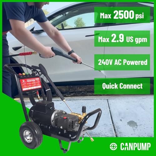 Canpump Electrojet CR5000: 2500 psi, 2.9 US gpm, 5 hp Electric Pressure Washer 240 V, Total Stop System 3