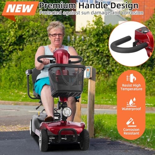 20 Miles 4 Wheels Mobility Scooter for Seniors/Adults Up to 300LBS,350W Electric Wheelchair Detachable Lithium Battery,Dual Baskets,Rotating Seat,with Taillight, USB Charging, Red 18AH 8