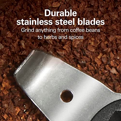 Hamilton Beach Fresh Grind Electric Coffee Grinder for Beans, Spices and More, Stainless Steel Blades, Removable Chamber, Makes up to 12 Cups, White 6