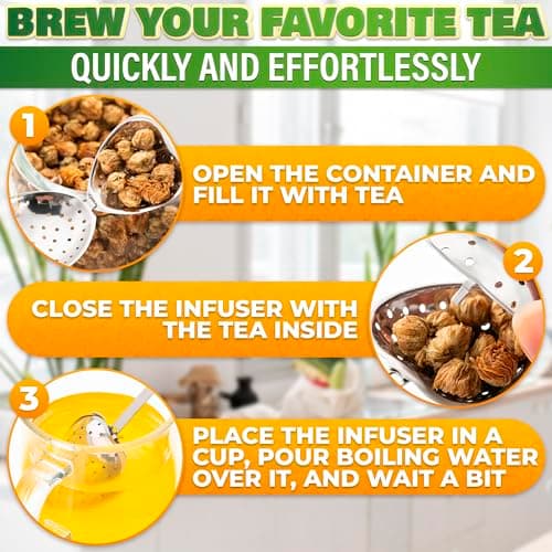 10 Pcs Heart Tea Infuser for Loose Leaf Tea Steeper – Rust-Resistant Stainless Steel Strainers with Secure Clasp, Easy Brewing Design, Keeps Loose Leaves Contained | Suitable for Parties & Gifting 5