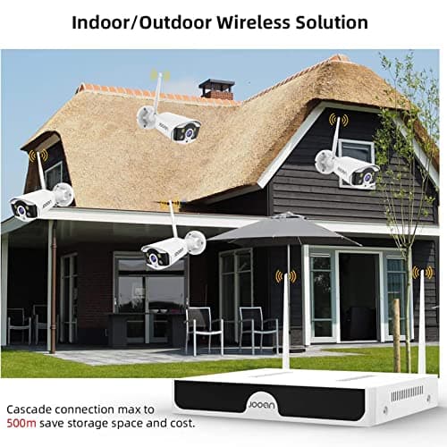 JOOAN WiFi Security Camera 3MP, IP67,Motion/Human Detection, and Alert,Floodlights, Local and Remote Access, Only WiFi Kit Security Camera System 7