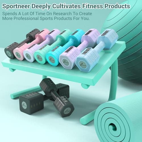Adjustable Dumbbells Hand Weights Set: Sportneer 1 Pair 0.9-4.5KG (0.9-2.3KG) Fast Adjust Dumbbell Weight 6 In 1 Free Weights Barbells For Women Men Home Gym Workout Exercise Strength Training 7
