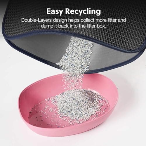 WePet Cat Litter Mat, Kitty Litter Trapping Mat, Honeycomb Double Layer Mats, No Phthalate, Urine Waterproof, Easy Clean, Scatter Control, Catcher Litter Tray Box Rug Carpet 7