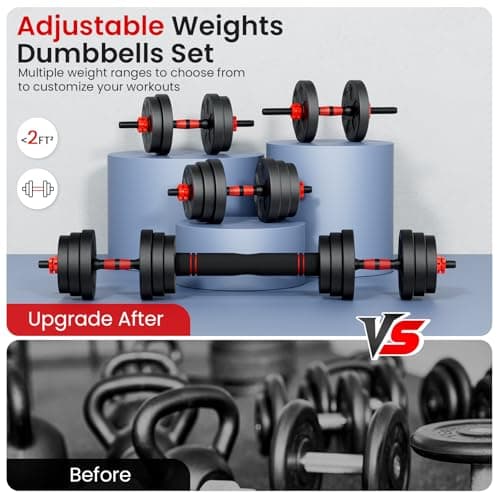 BDSHE Adjustable Dumbbell Set, 45lbs Free Weight Set with Upgraded Nut,4 in1 Dumbbells Set Used as Barbell, Kettlebells, Push up Stand, Weight Set for Home Gym Suitable Men/Women 7