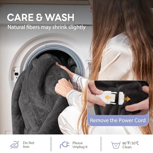 Heated Blanket Electric Blanket Full Size 84"x72" Fast Heating Electric Blanket with 12 Hours Auto-Off and 6 Heating Settings Overheat Protection Cozy Soft Flannel Heated Throw Blanket ETL-Certified 6