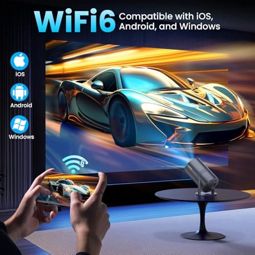 [Netflix Officially/800 ANSI/]Mini Projector with WiFi and Bluetooth - 1080P 4K Support Portable Outdoor Projector,YOWHICK 270°Smart Projector for Movie Night/Ceiling /Home Theater 7