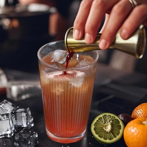 FayuuGem Glass Cocktail Shaker, Martini Shaker with Strainer for Bars, Whiskey, Cocktails 17oz (Gold) 4