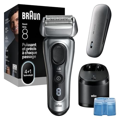 Braun Series 8 Electric Shaver, Shaving Kit with 4+1 Shaving Elements, Precision Long Hair Trimmer, SmartCare Center, PowerCase 8