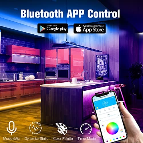 DAYBETTER LED Strip Lights 200 ft (2 Rolls of 100 ft), Smart App Control Lighting Bedroom Rome Decor with Remote, RGB Music Sync Color Changing LED Lights for Party 2