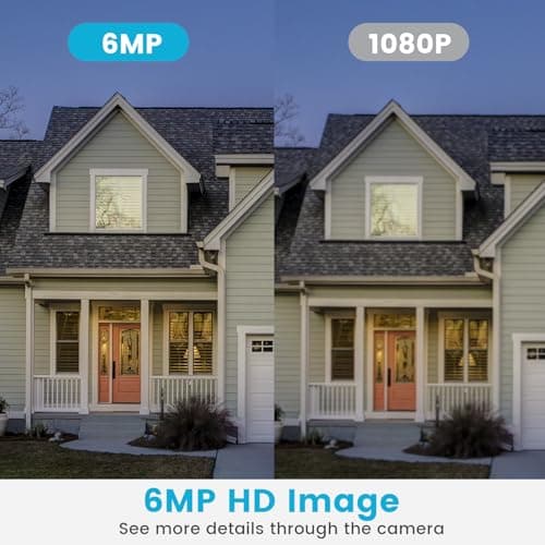 XVIM 6MP Dual Lens Security Cameras Wireless Outdoor, 2.4GHz WiFi Security Cameras, 360°View Wireless Camera, AI Detection, Color Night Vision, Two-Way Audio, Waterproof 5